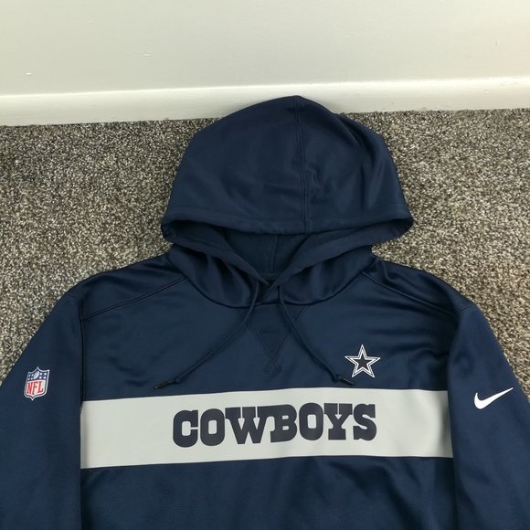 Dallas Cowboys Hoodie Nike On Field Therma Fit Sweatshirt Blue Mens Large
